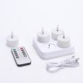 🕯️ Rechargeable Flameless LED Tea Lights – Flickering Candles with Charging Station & Remote