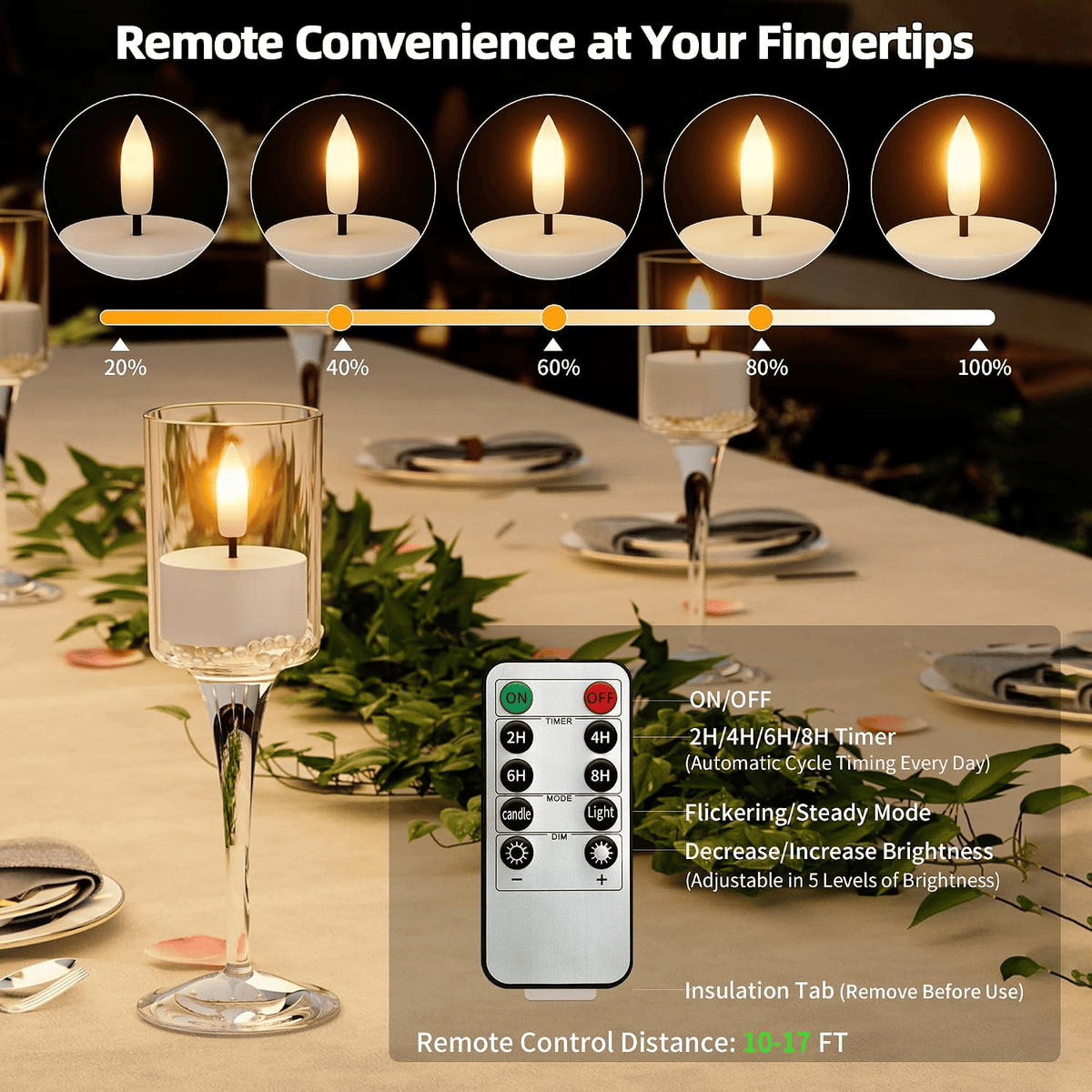 🕯️ Rechargeable Flameless LED Tea Lights – Flickering Candles with Charging Station & Remote